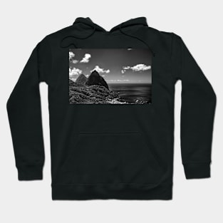 View of the famous Piton mountains in St Lucia, Eastern Caribbean Hoodie